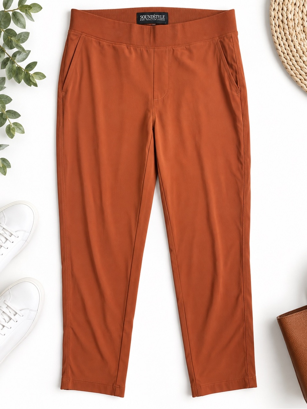 Sound&Style Men's Rust Stretch Casual Pants